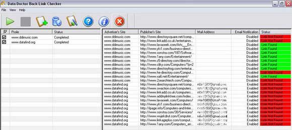 Screenshot of Website Backlink Analyzer