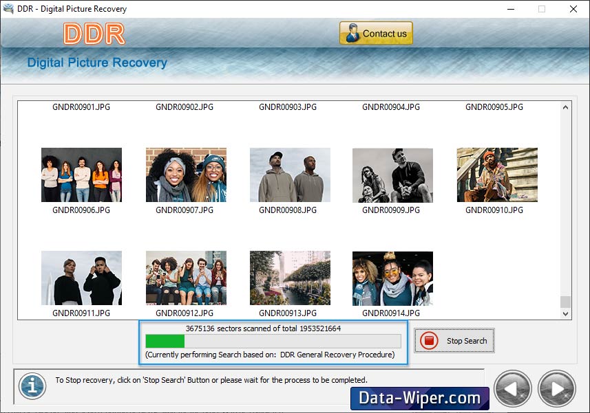 Digital Pictures Data Recovery Software Screenshot