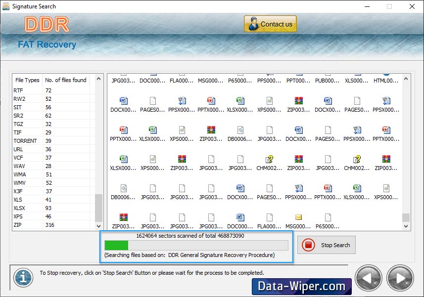 FAT Data Recovery Software Screenshot