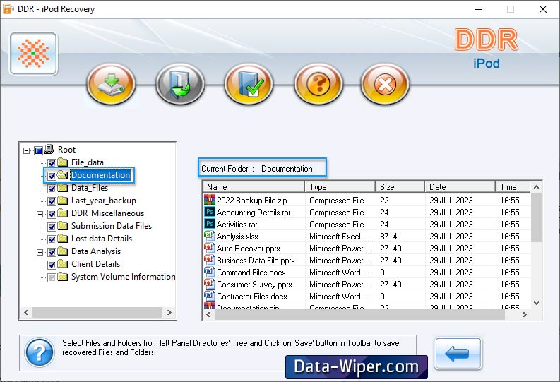 iPod Data Recovery Software Screenshot