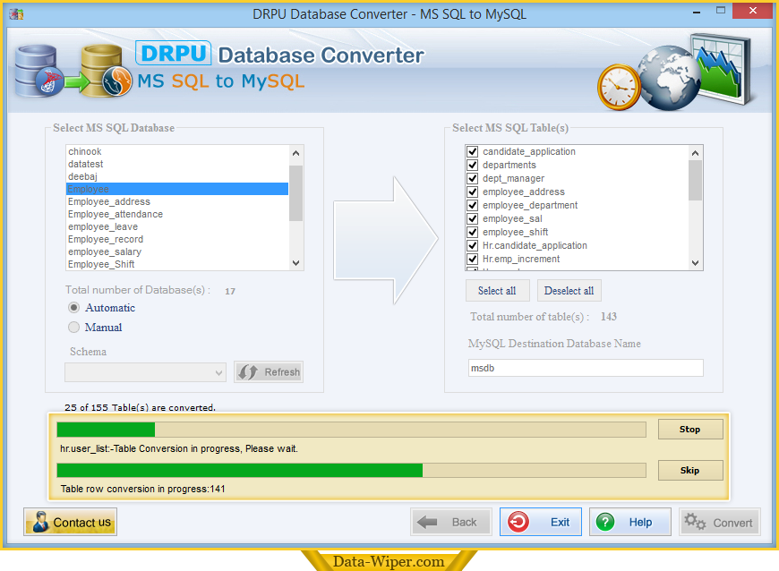 Database conversion process is going on