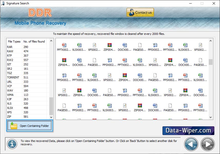 Pocket PC Forensic Software Screenshot